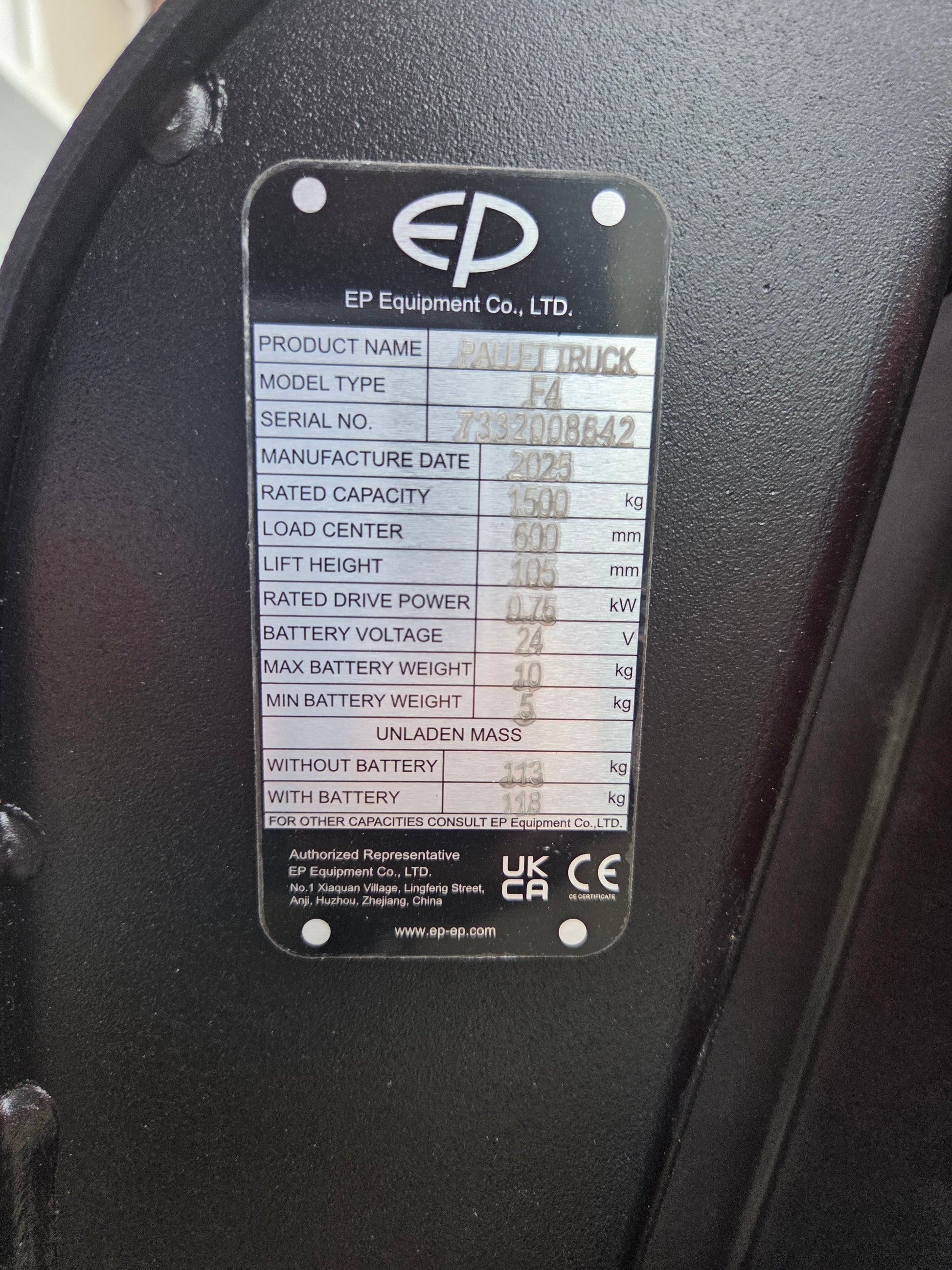 Pompwagen EP F4 1500 Kg 2025