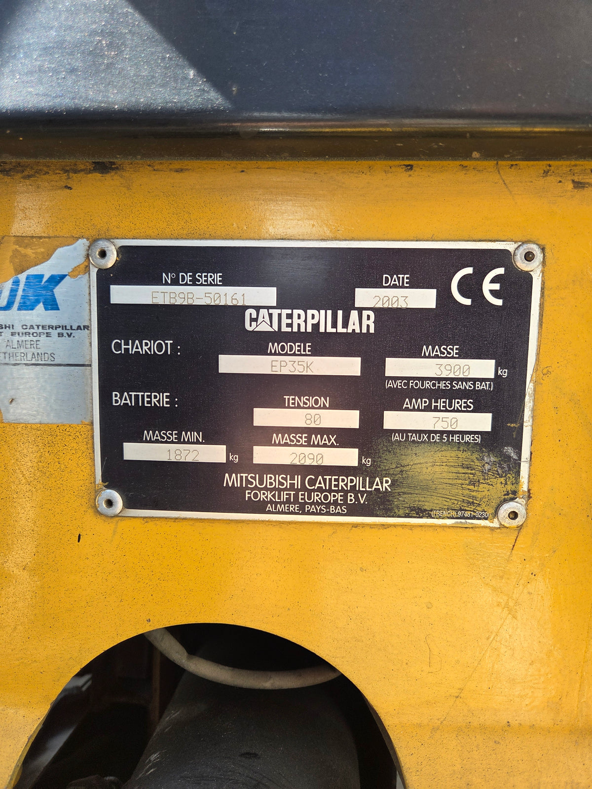 Heftruck Caterpillar 3500 Kg Triplex Sideshift Freelift 4700 mm 2003