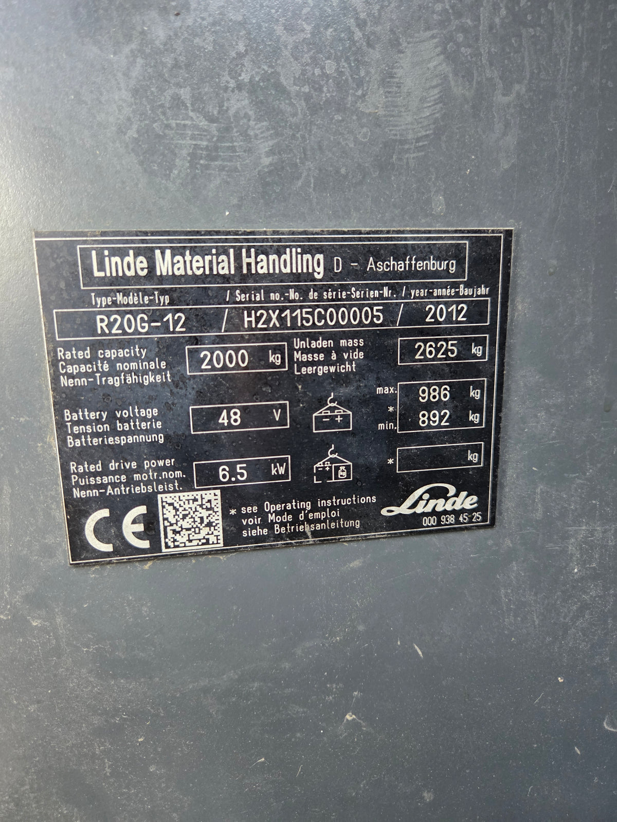 Buitenreachtruck Linde R20G-12 Triplex Sideshift Freelift